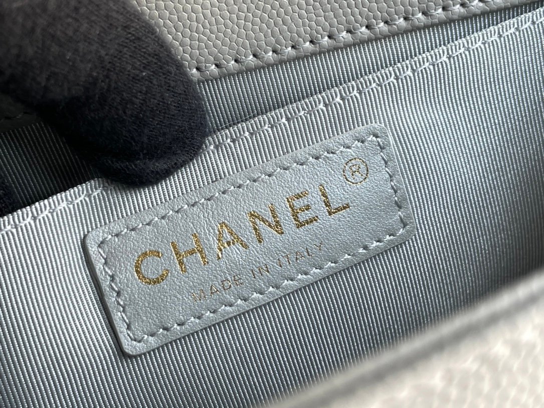 Ch@nel Boy Bag-Caviar-20CM - Image 8